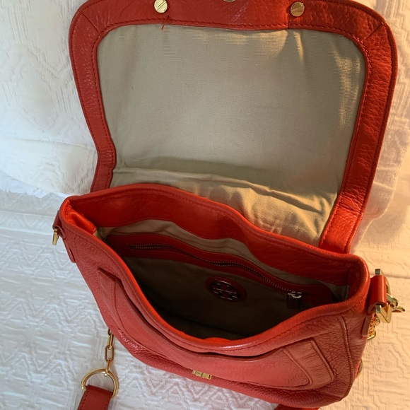 Tory Burch Bags Tory Burch Orange Leather Purse With Gold Chain